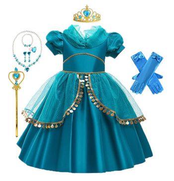 Déguisement robe princesse Jasmine courte et ces accessoires Taille 3-4ans