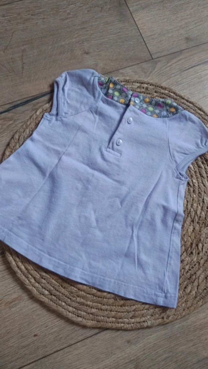 Ensemble t-shirt manches courtes et pantalon coton fille 12 mois - photo numéro 4