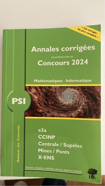 Annales corrigées 2024 Maths-Info PSI