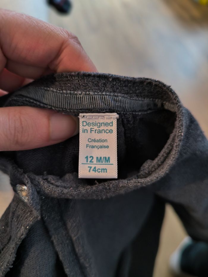 Boléro /petit gilet brillant fille Obaïbi 12 mois - photo numéro 2