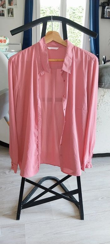 Chemise fluide Camaïeu vieux rose.
