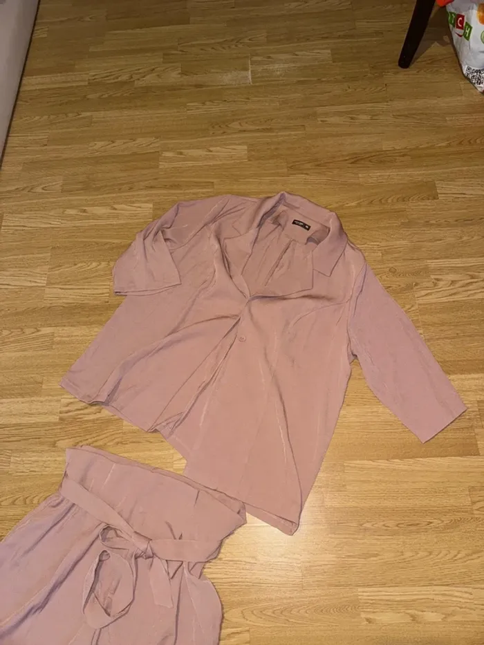 Tailleur short blazer rose poudré XXL - photo numéro 8