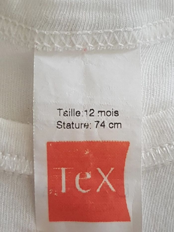 Lot de 3 T-shirts blancs, 12 mois - photo numéro 3