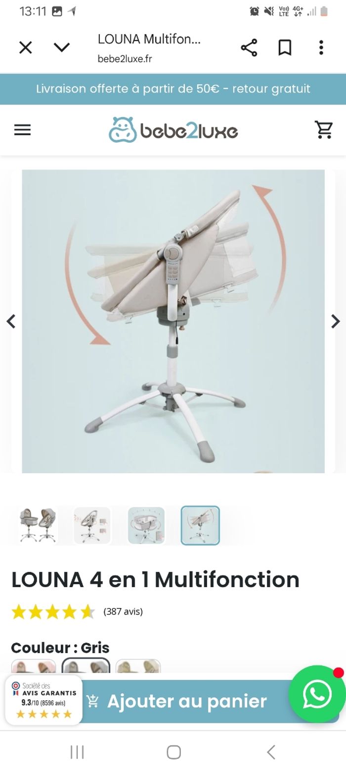 Balancelle louna baby delux