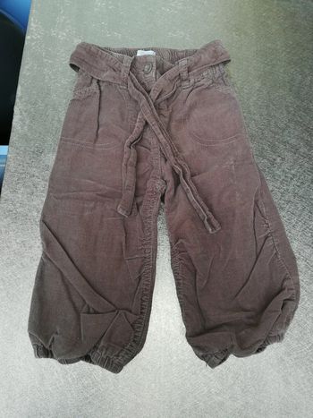 Pantalon velours marron 12 mois fille Kimbaloo