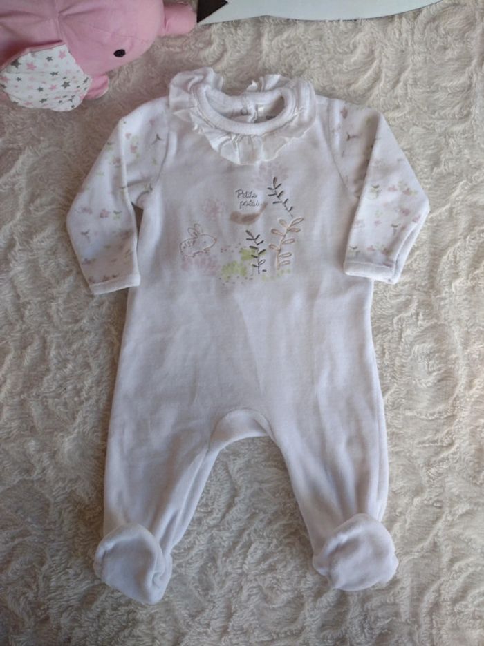 Pyjama grenouillère velours joli col Fille 6 mois Lapin Oiseau Petite poésie Orchestra - photo numéro 2