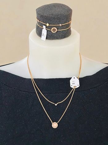 Parure collier et bracelet fossil rosegold