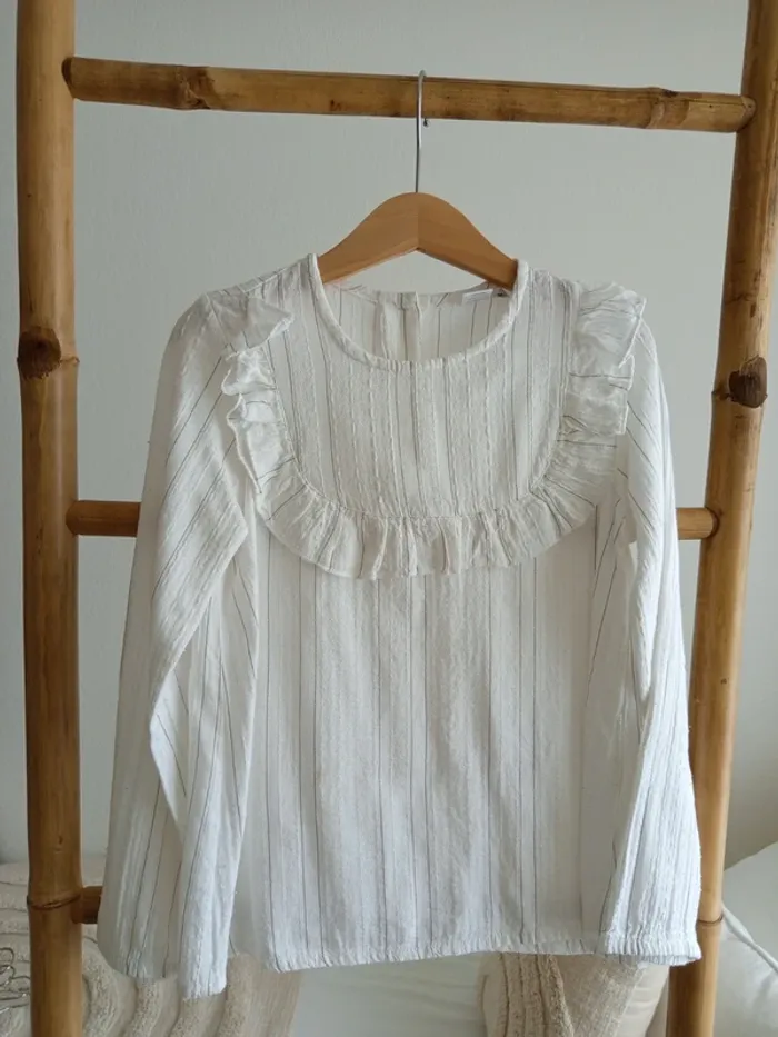 Blouse blanche & dorée 8 ans