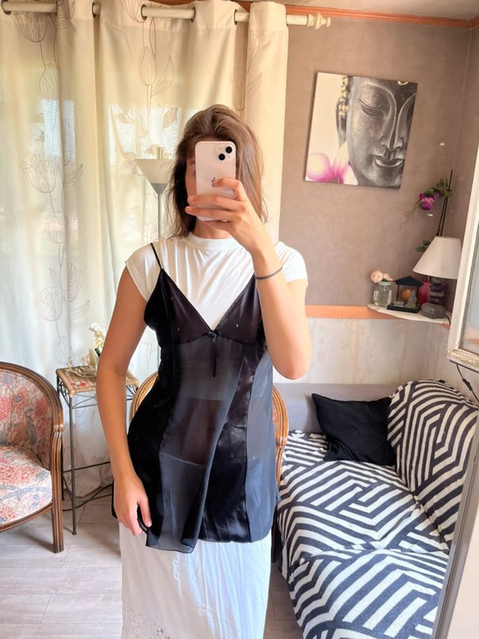 Top satin coquette vintage bohème champêtre - photo numéro 2