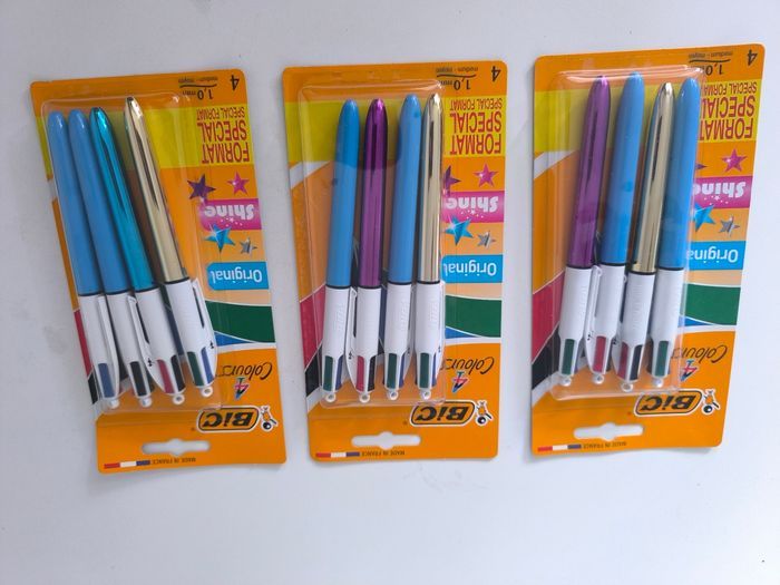 3 Lots de 4 stylos 4 couleurs