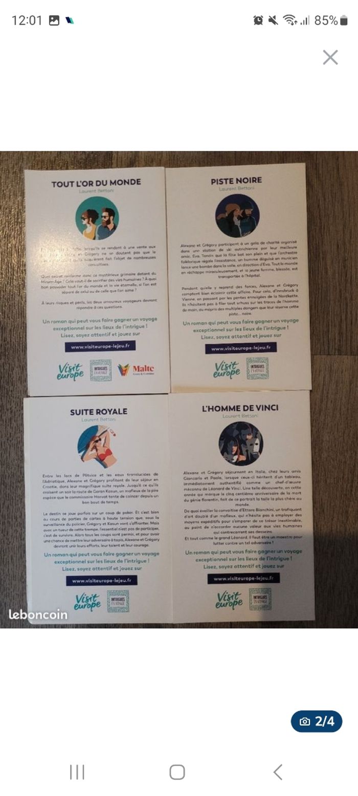 Lot de 4 livres-intrigues en voyages - photo numéro 2