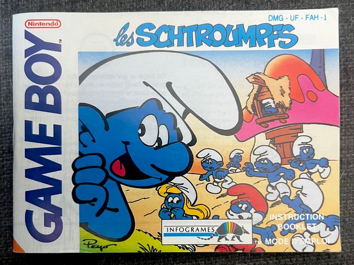 Notice Les schtroumpfs FAH pour game boy