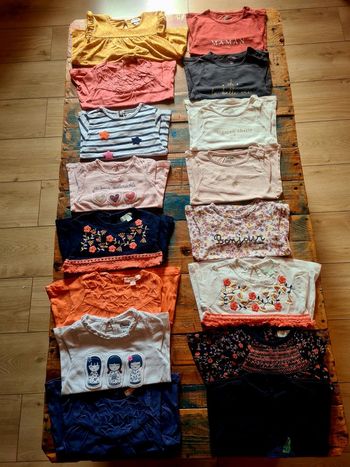 Lot de 16 tee shirts a manches longues pour bébé fille
