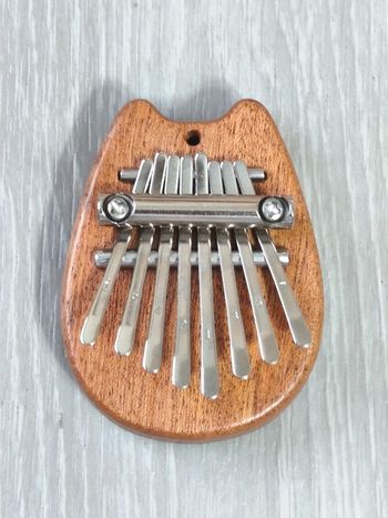 Instrument de musique Kalimba en bois 8 touches en tête de chat