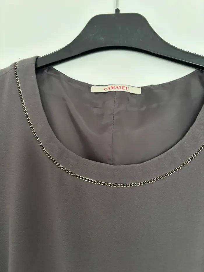 Robe droite gris taupe T40/42 - photo numéro 3
