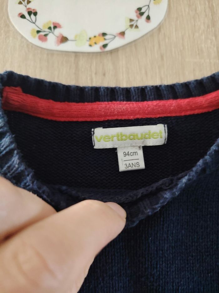 Lot de 2 pulls en coton 3 ans Vertbaudet tbe - photo numéro 4