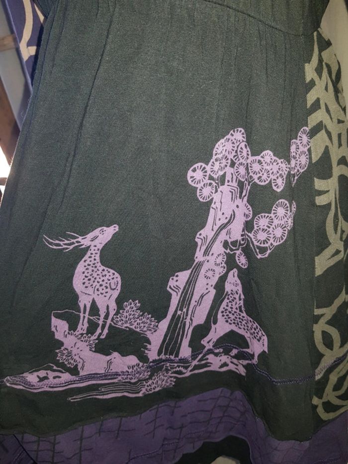 Robe à motif hiver violette et noire - photo numéro 3