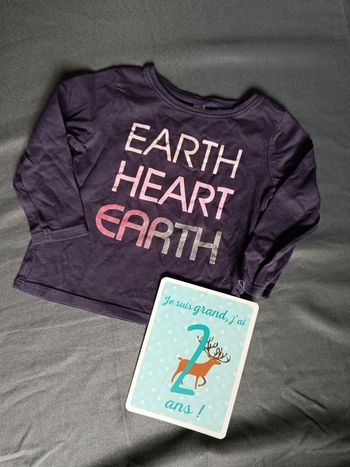 T-shirt ML violet 💕 Taille 2 ans