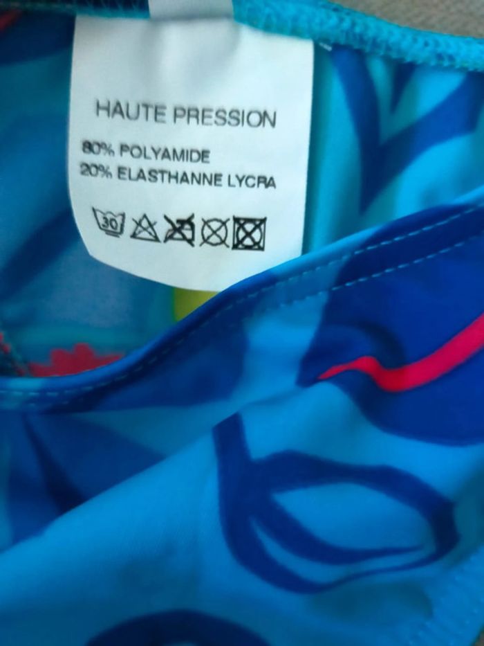 Bas de maillot de bain tanga bleu imprimé tropical – Haute Pression – Taille 42 - photo numéro 4