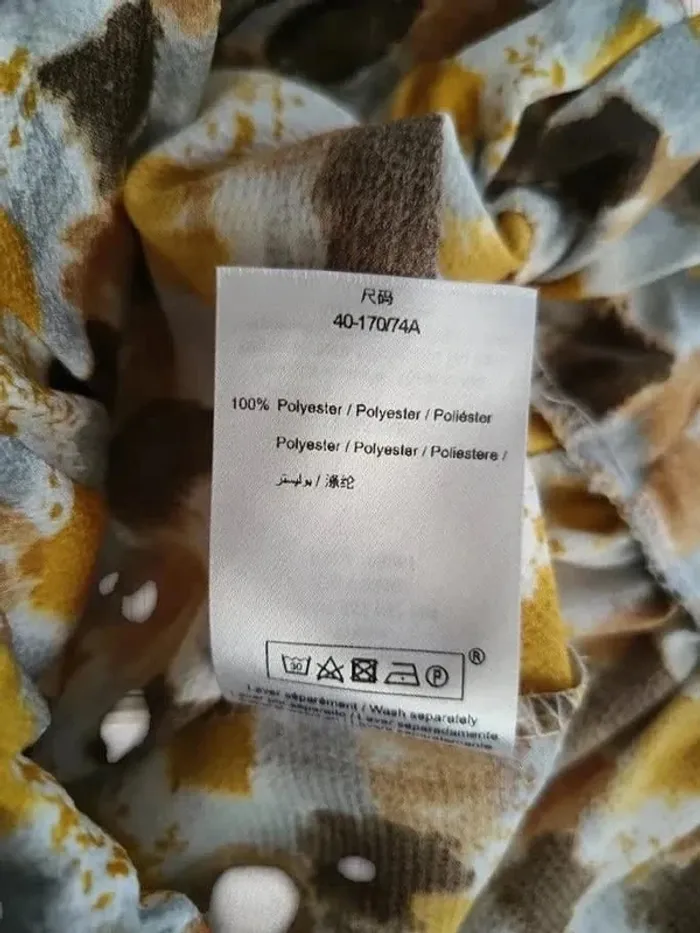 jupes mi-longue La Fee Maraboutee taille haute à motifs jaune marron gris taille L - photo numéro 9