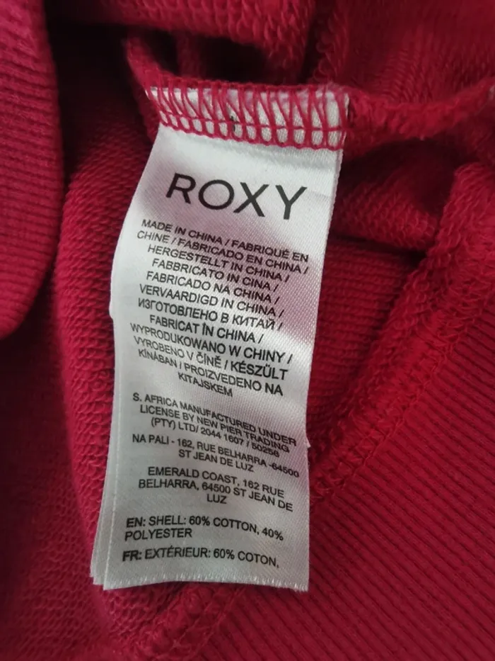 Sweat à capuche Roxy rose 8 ans - photo numéro 4