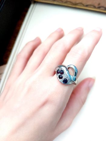 Bague taille 52 neuve strass violet