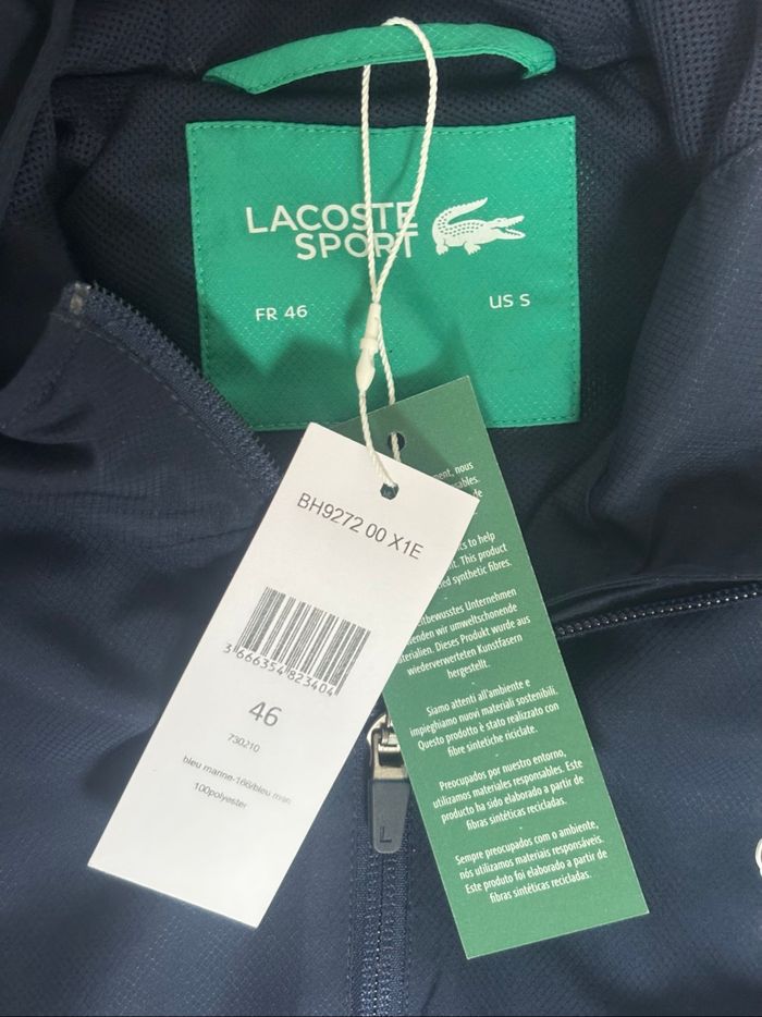 Veste survêtement Lacoste bleu marine et vert taille S/46 - photo numéro 6