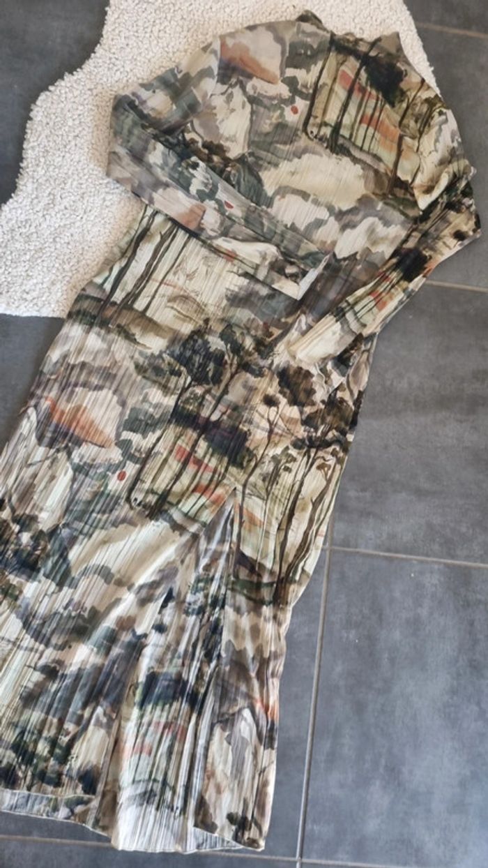 Robe longue H&M L 40 42 44 manches longues kaki armée 😍🥰 - photo numéro 3