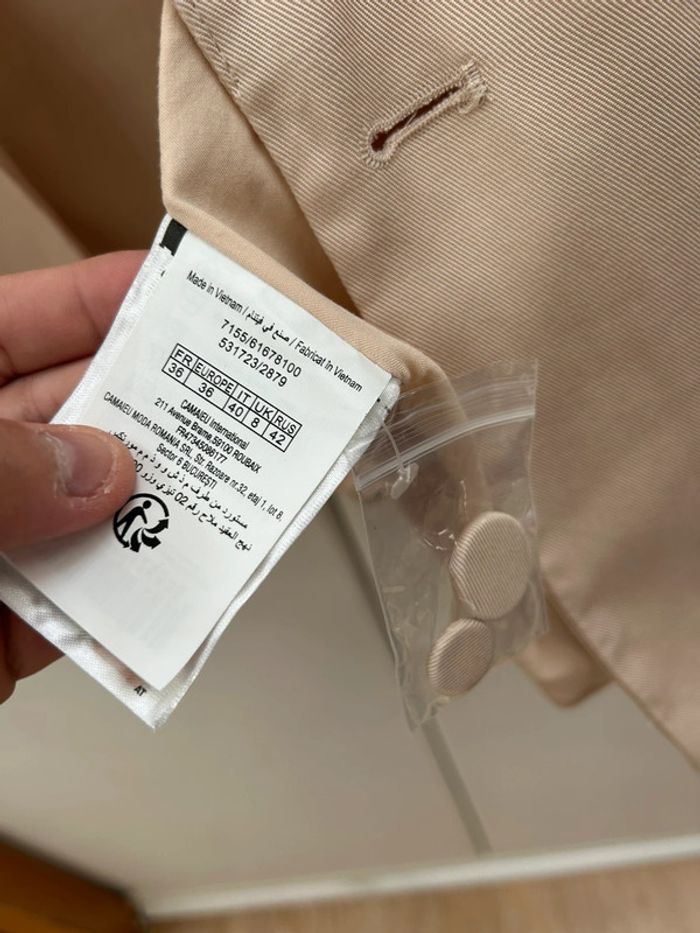 Veste blazer beige crème camaïeu taille 36 neuve - photo numéro 5