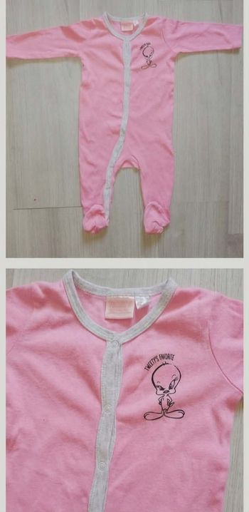 Pyjama Titi Looney Tunes Rose - 6 mois (68 cm) - TBE