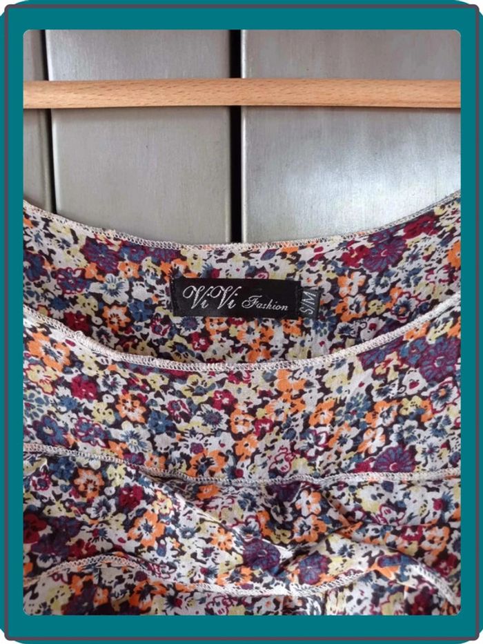 Robe fleuri multicolore Vivifashion taille S/M - photo numéro 3