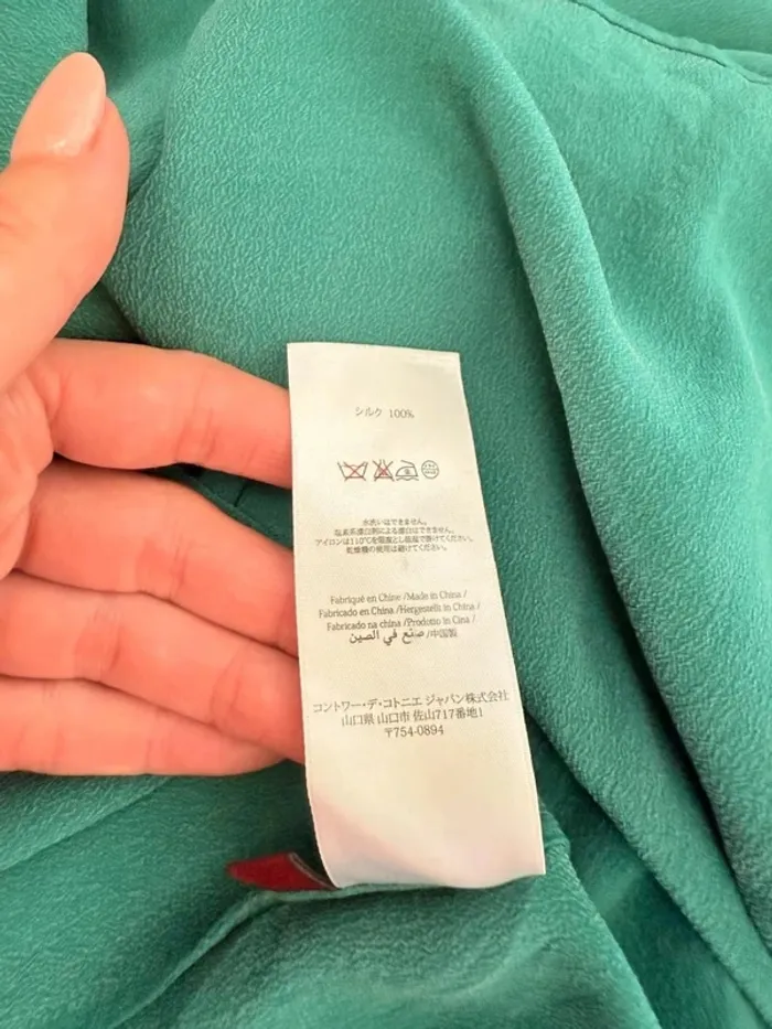 Robe en soie Comptoir des cotonniers turquoise taille 36 parfait état - photo numéro 11