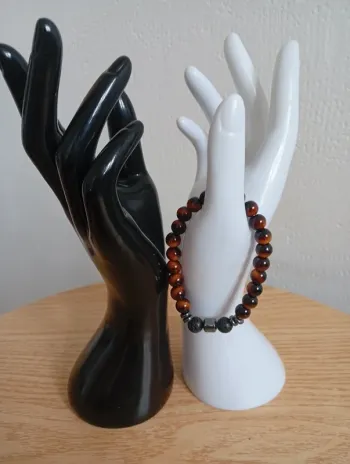 Œil du tigre onyx noir homme bracelet en pierres naturelles Lithothérapie