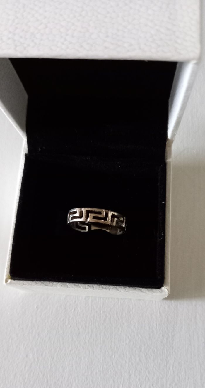 Bague argent motif grec