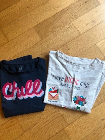 Lot 2 t shirts manches courtes 5/6 ans