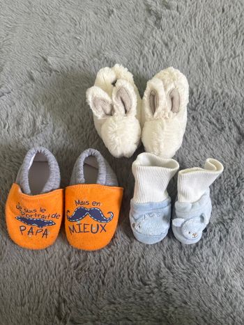 Lot de 3 paires de chaussons naissance 
