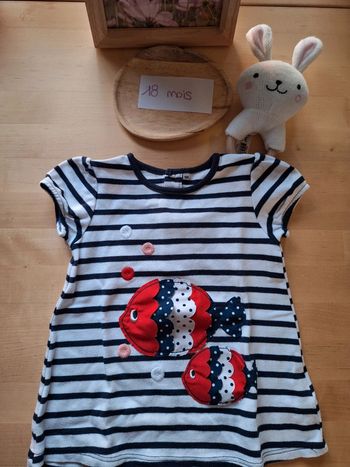 T-shirt manches courtes pour fille taille 18mois très bon état