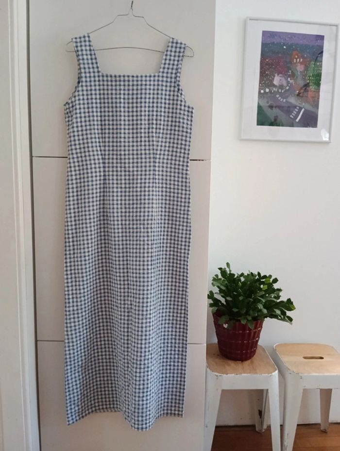 Robe vintage longue handmade fendue à l'arrière
