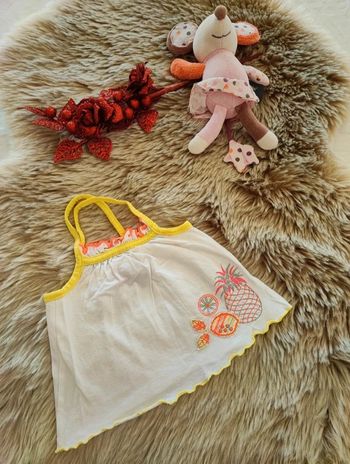 Débardeur  blanc jaune orchestra  6 mois