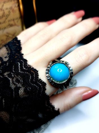 Magnifique bague style vintage ethnique bleue