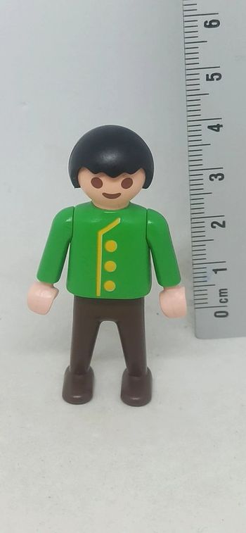 Enfant garçon vintage haut vert pantalon marron playmobil