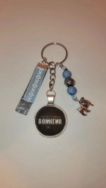 Cadeau pensées positives, porte clé message bijoux de sac " c'est si simple le bonheur "