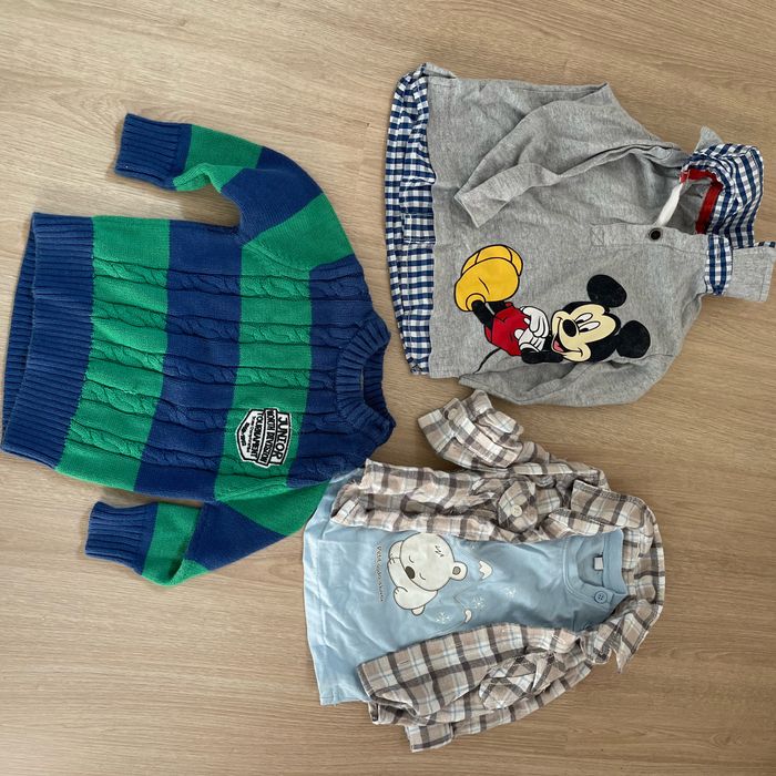 Lot de 3 chemises et pull garçon taille 6 mois - photo numéro 2