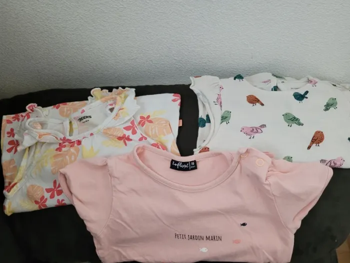 Lot de 3 débardeurs/ t shirt 18 mois