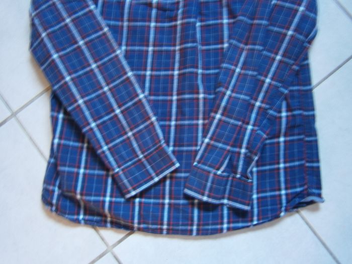 Chemise à carreaux bleu marine JULES Taille M - photo numéro 10
