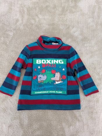 Col Montant Bébé Rayé et Motif Boxe