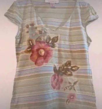 très joli tee shirt T-shirt débardeur vintage  Rene Derhy taille 38 40