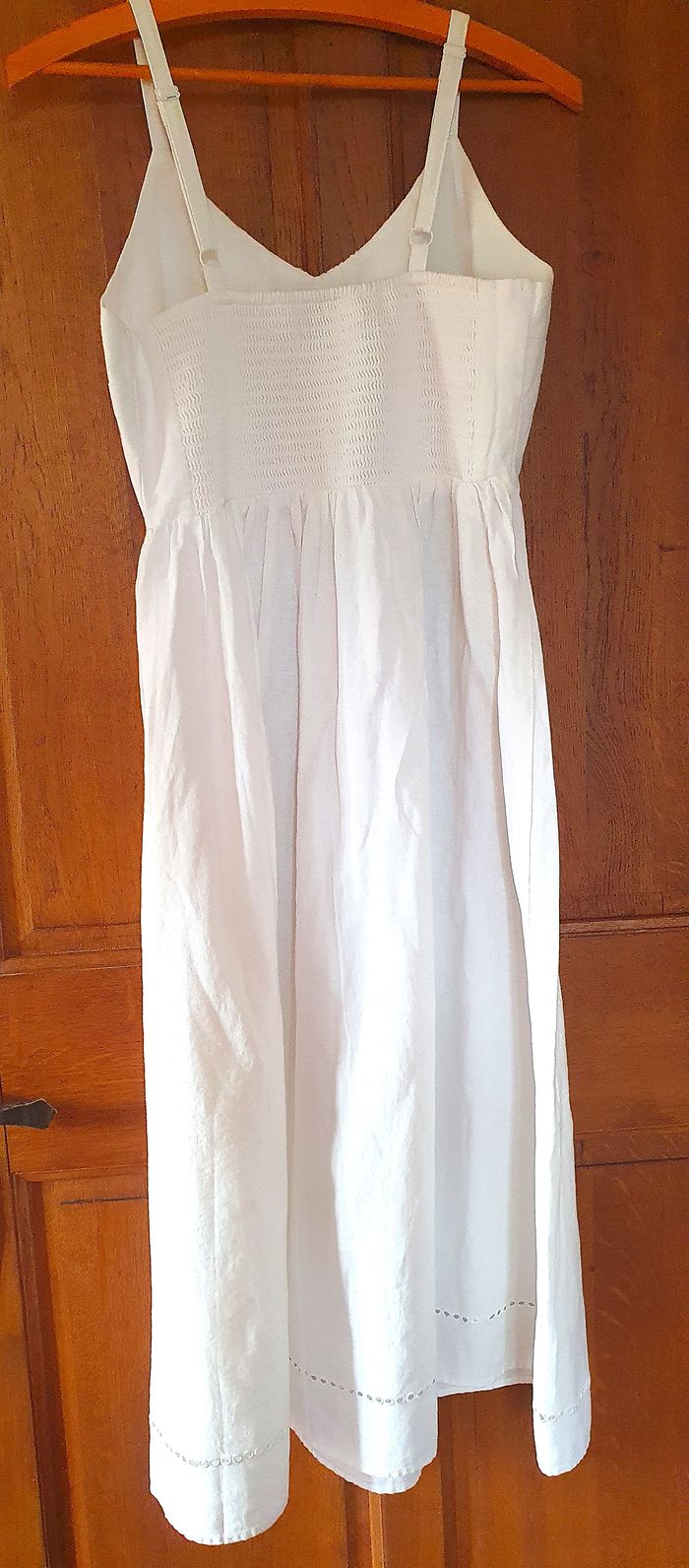 Robe d'été blanche mi-longue ajustée et évasée Old Navy - photo numéro 2