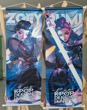 Lot de 2 Toile K-POP Demon Hunters a accroché au mur