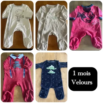 Lot pyjama grenouillère velours garçon ou mixte